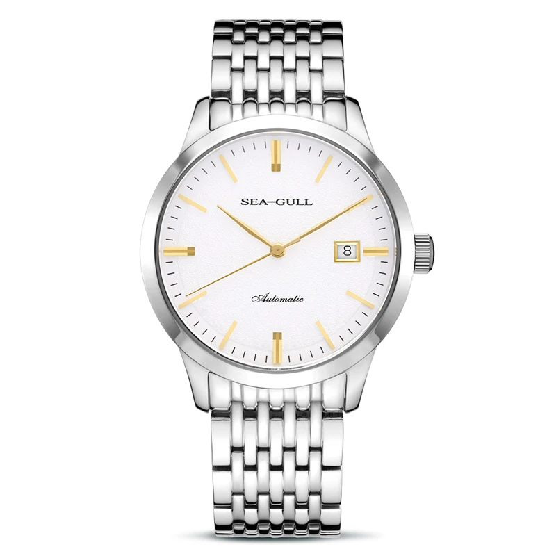 Seagull Automatic Mechanical Watches For Couple Watch Classic Business Wristwatch Calendar Steel Belt For Men Lady Lover's Watch