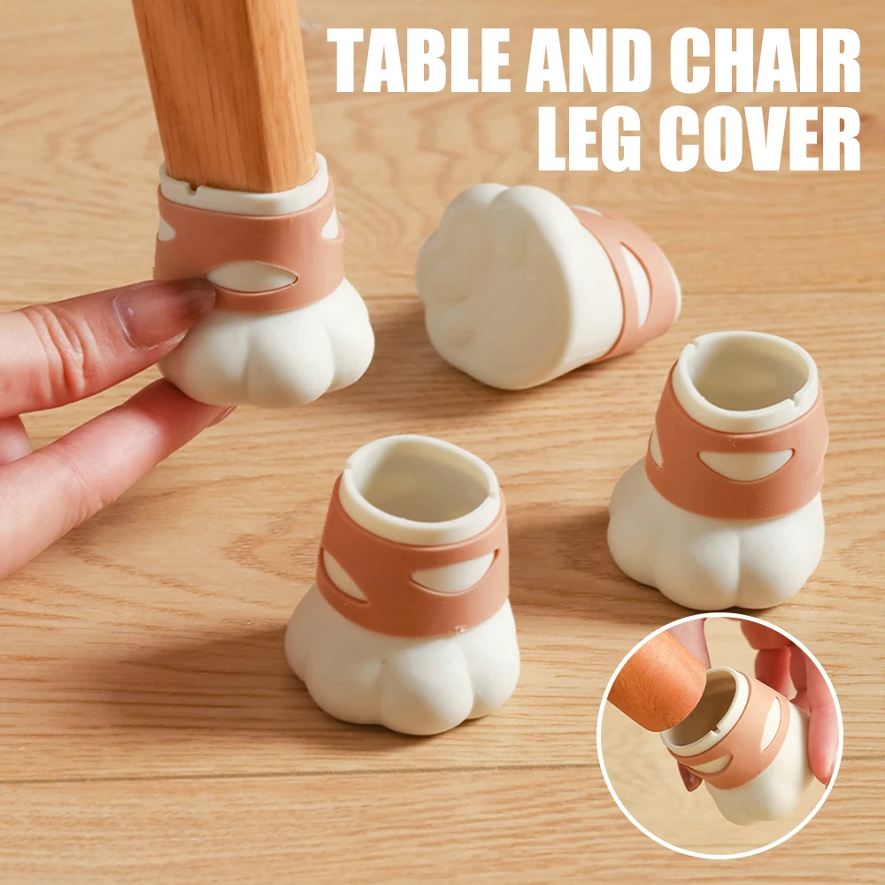 

Silicone Table and Chair Foot Cover Wear-Resistant Non-Slip Cartoon Chair Pad Durable Stool Leg Mat for Home Kitchen B88
