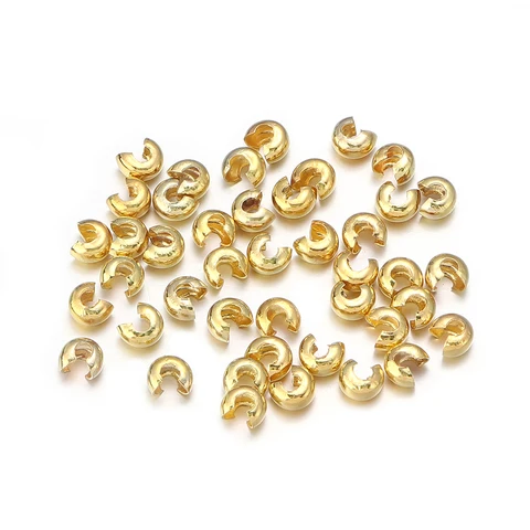 Медные обжимные концевые бусины C-образные 100 шт.