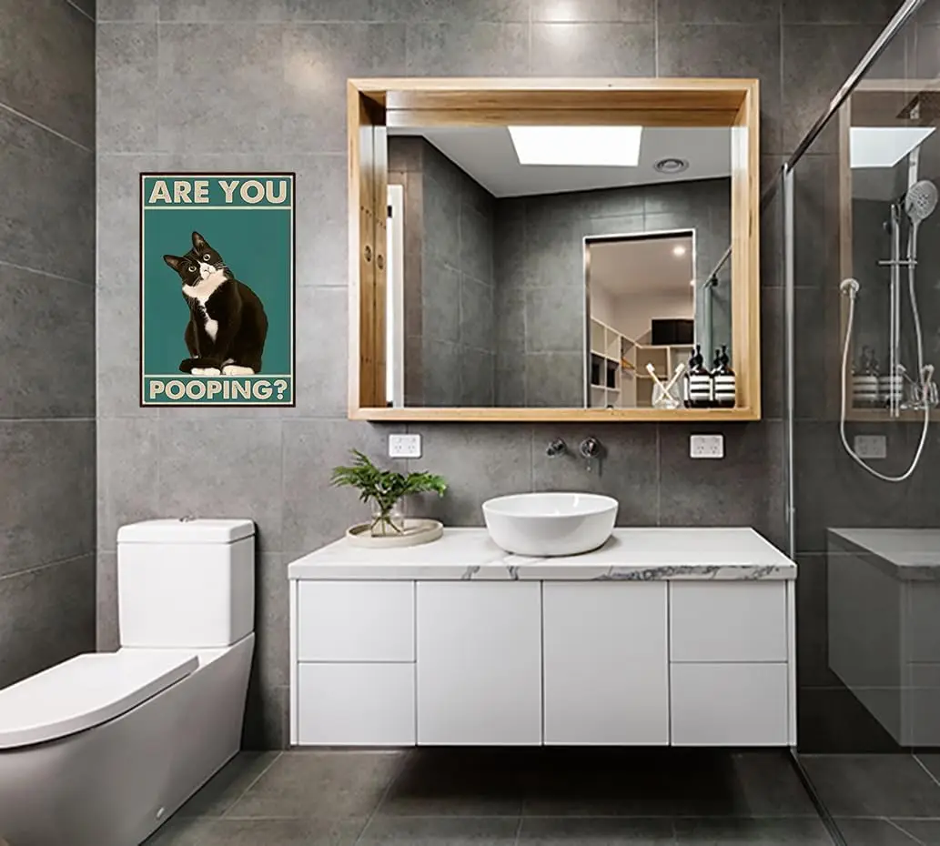 Забавный Texudo Ct Sgn re You Poopng Vntge Tn Metl для туалета Толет Wshroom Wll rt Декор 8x12 nch