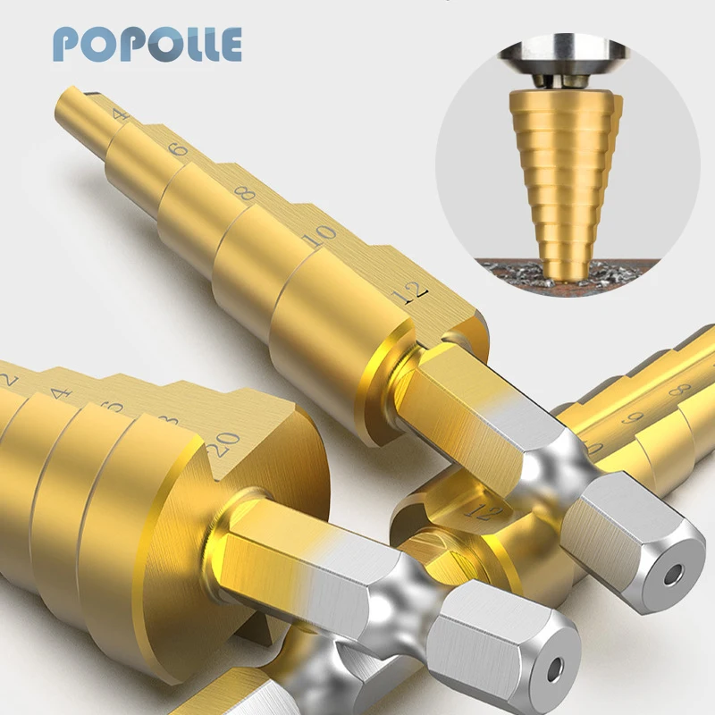 

Высокоскоростное сверло с титановым покрытием, 4-22 мм, для дерева и металла, коническое, 1 шт.