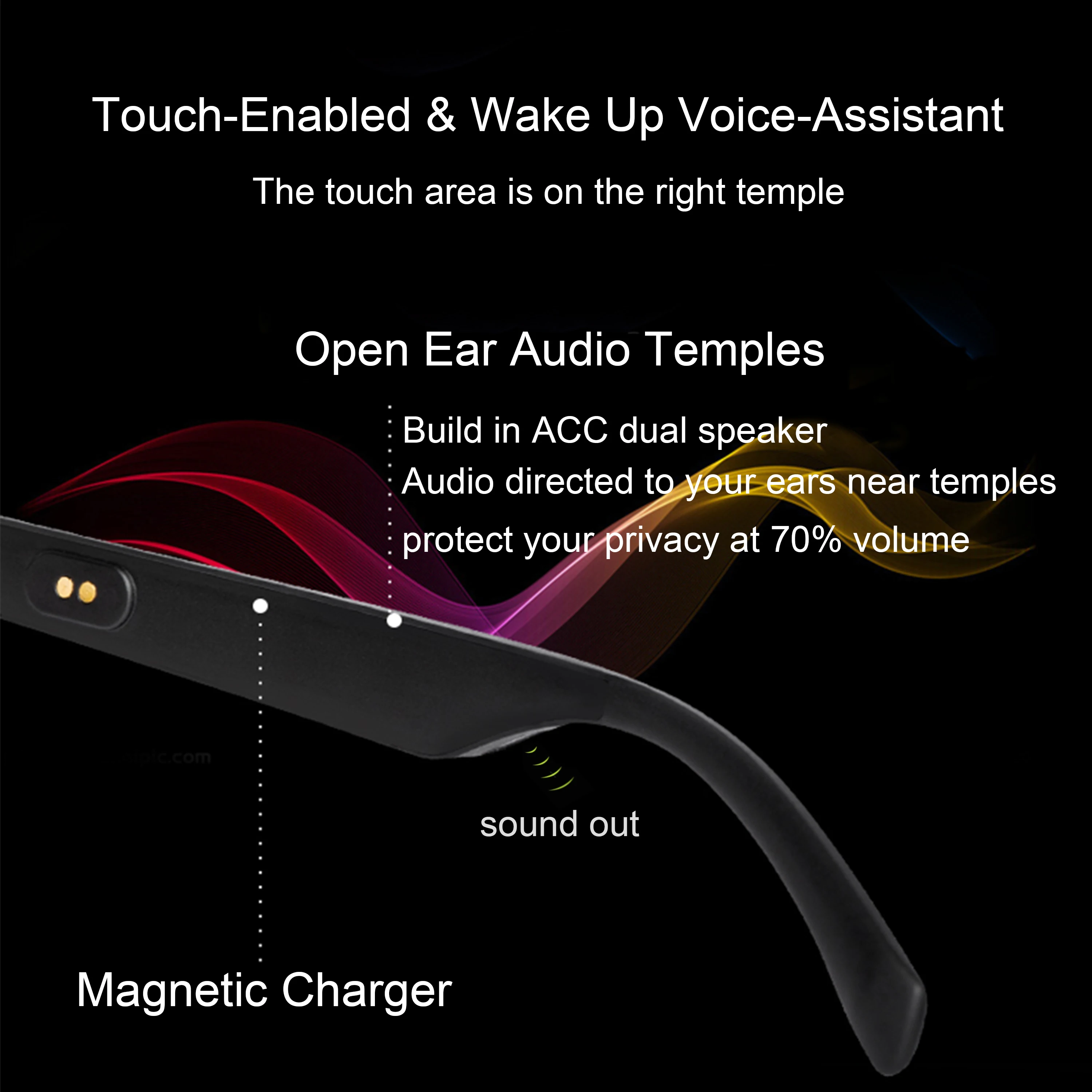 Очки солнцезащитные мужские с поддержкой Bluetooth и функцией громкой связи |