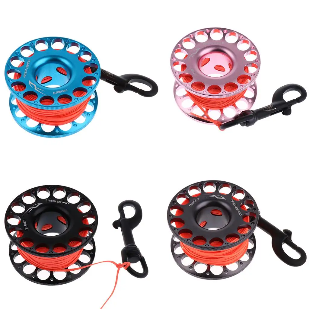 

Scuba Diving Finger Reel Guide Line Spool w/ 30m Strong Line for Underwater Snorkeling Cave Diving