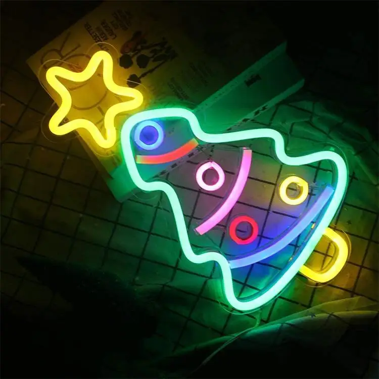 

Christmas Tree Neon Light Signs USB Powered Christmas Festival LED Neon Light Wall Decor Neon Sign Light for Room Party Decor