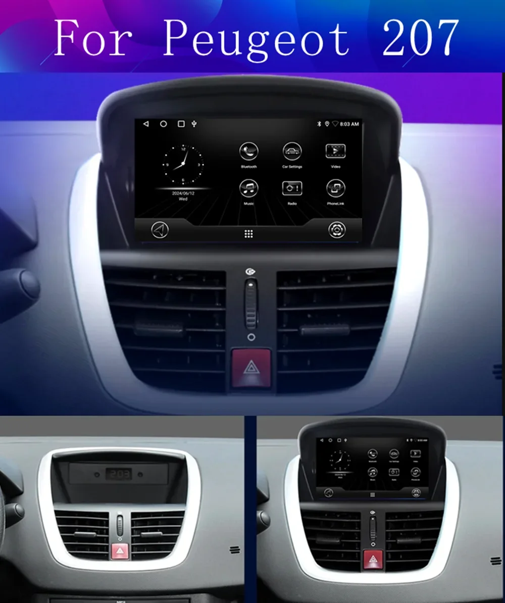 Android 7-дюймовый экран OEM-стиль без DVD-деки для Peugeot 207 CC 2006-2015 автомобильный