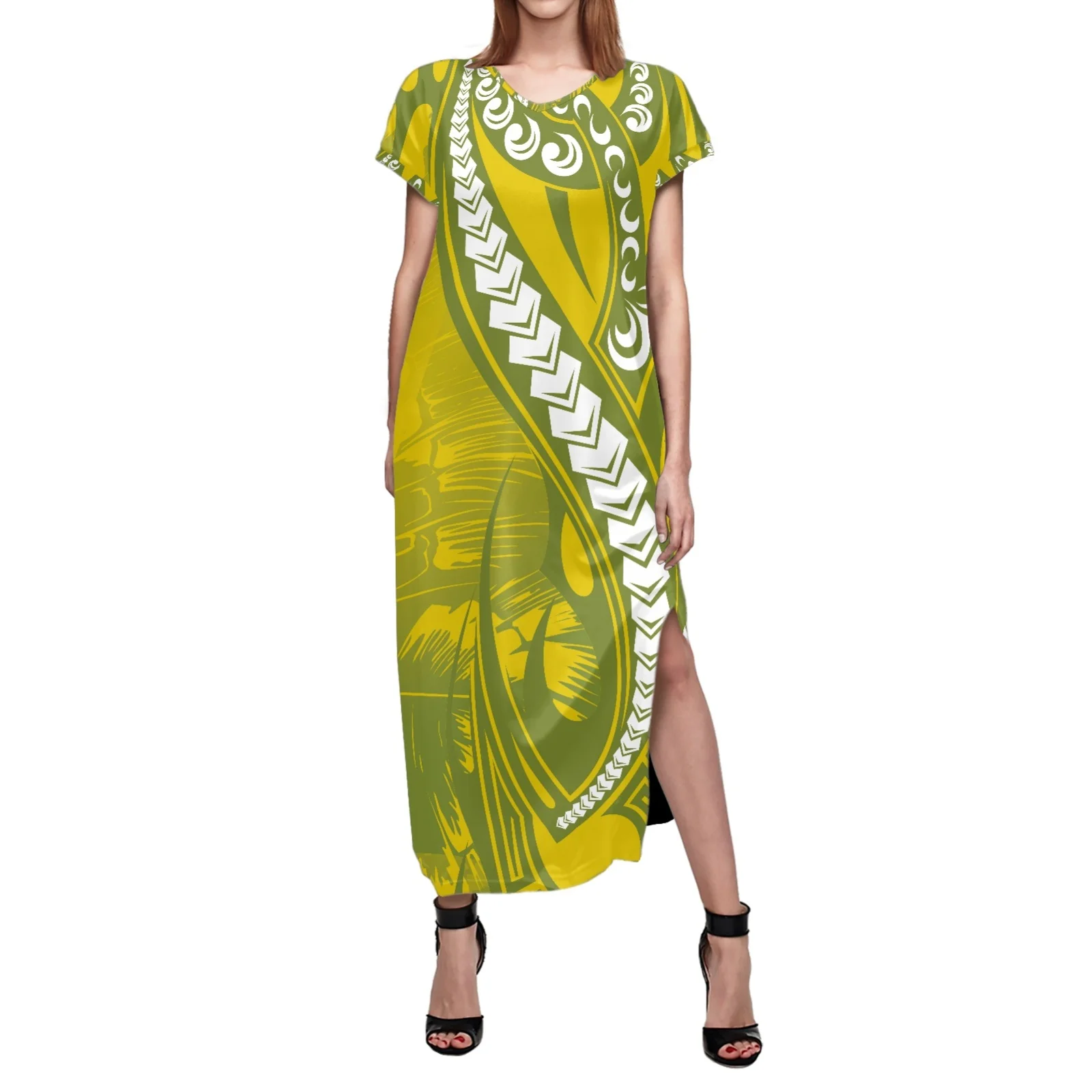 

Женский Длинный пляжный сарафан с V-образным вырезом, свободного покроя