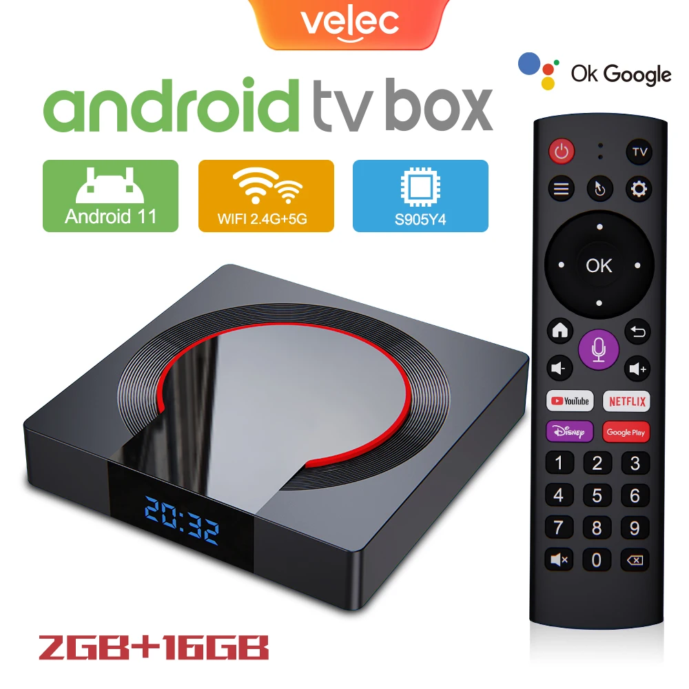 Телеприставка Smart TV Box Velec Android 11 Amlogic S905Y4 Dual Wi-Fi ...