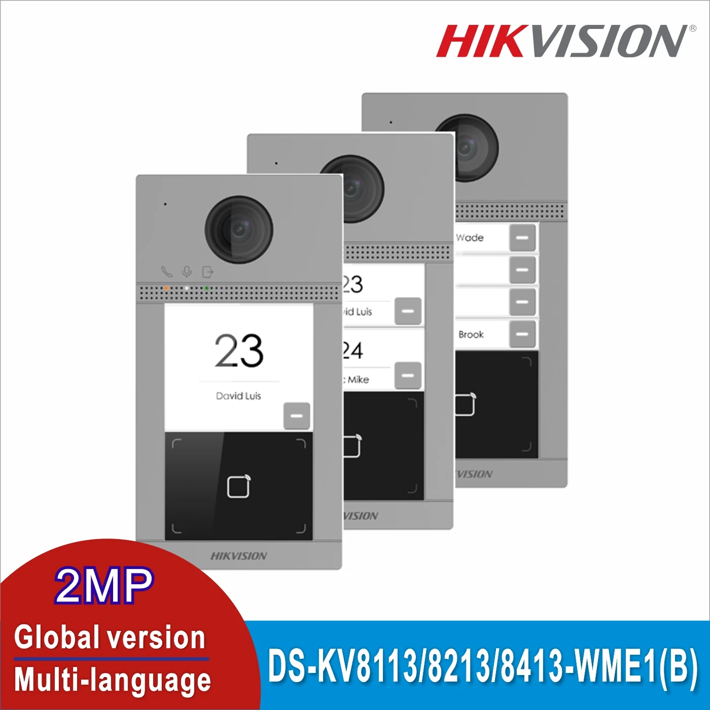 

Видеодомофон HIKVISION, IP дверной звонок 1-4 с кнопкой освещения/8213/8413-WME1(B), дверной звонок с Wi-Fi, дверной телефон, водонепроницаемый, разблокировк...