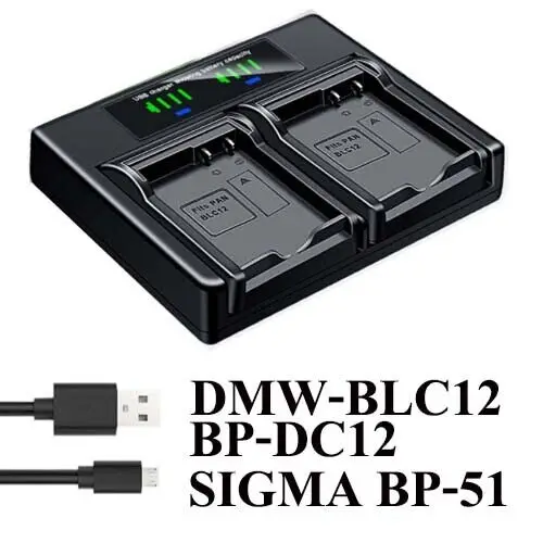 

Двойное зарядное устройство для Panasonic DMW-BLC12E BLC12GK BLC12PP DE-A79
