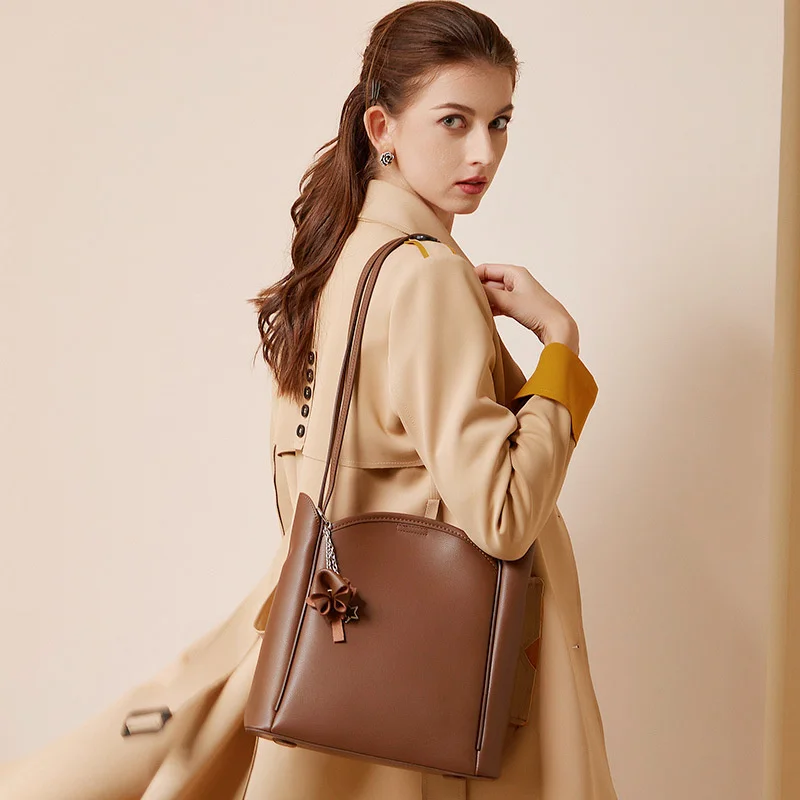 

high quality luxury brand Autumn and winter new versatile one shoulder bucket leather 2023 fashion large capacity women's bag