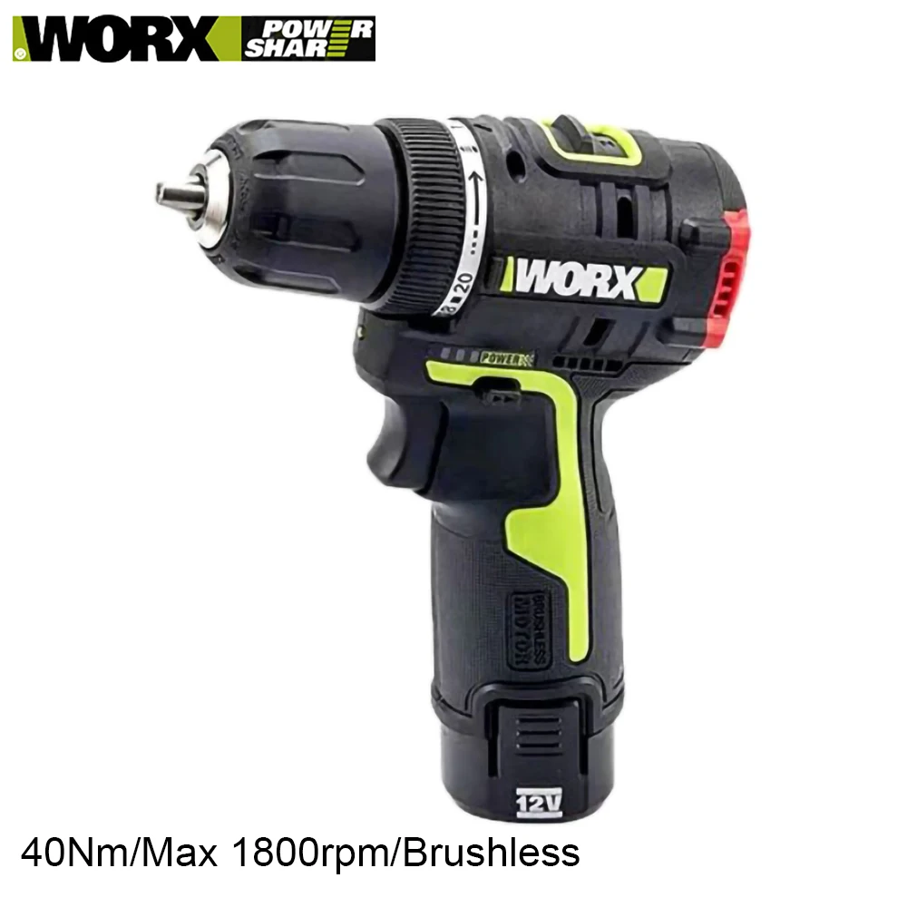 Беспроводная электрическая дрель WORX, аккумуляторная, WU130X, 12 В, 40 нм, с сумкой или ящиком для инструментов, универсальный оранжевый и зеленый аккумулятор Беспроводная электрическая дрель WORX, аккумуляторная, WU130X, 12 В, 40 нм, с сумкой или ящиком для инструментов, универсальный оранжевый и зеленый аккумулятор