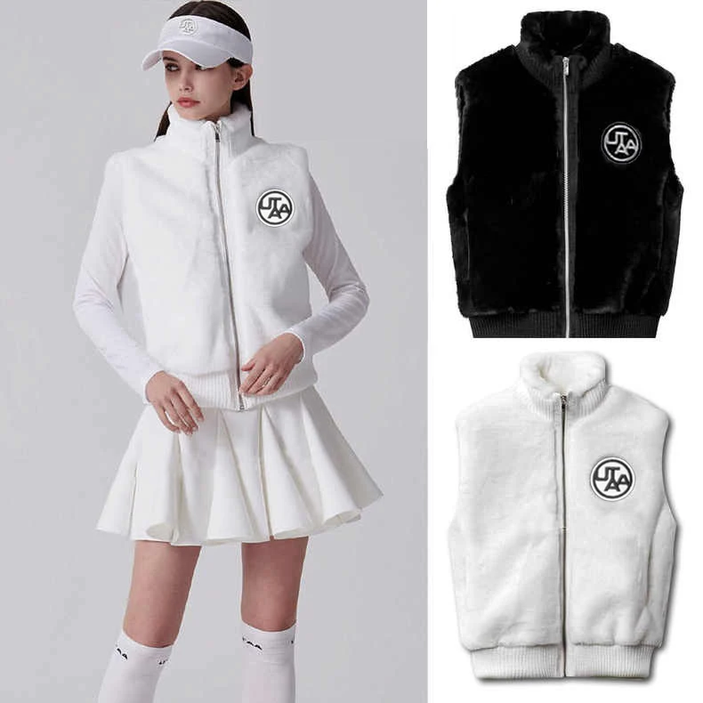 New Golf Women's Plush Top Casual Fashion Versatile Thickened Sports Warm Tank Top