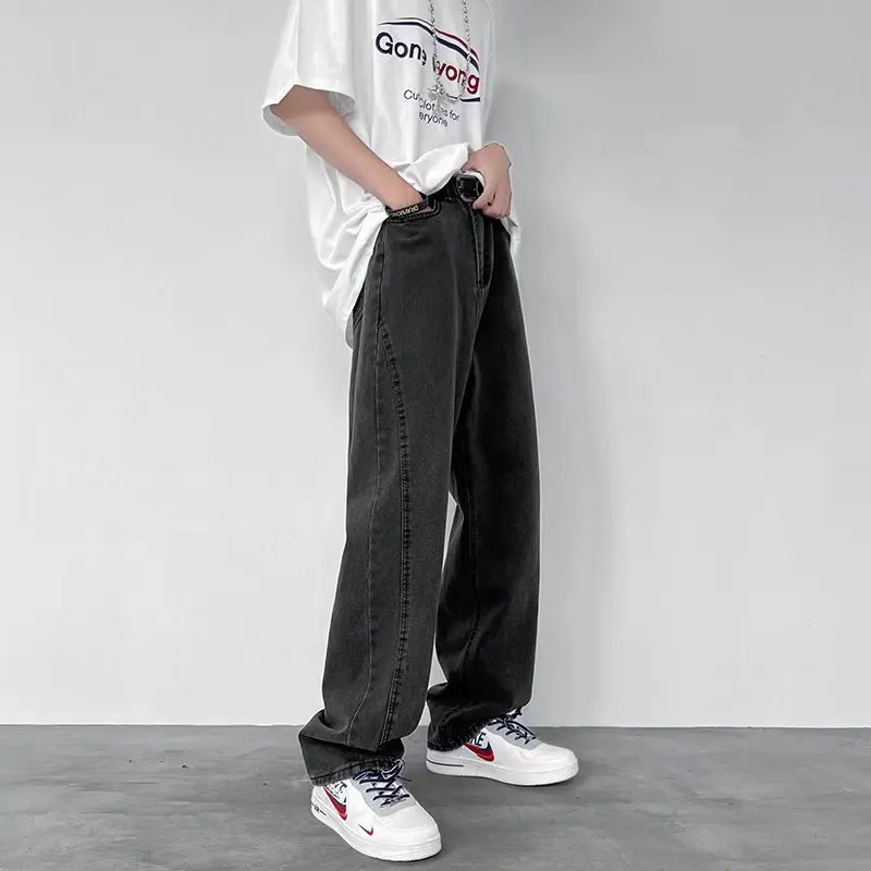 

Retro Overalls Jeans Men's and Women's Autumn Loose Straight Retro Wide Leg Pants Trousers Casual Trousers Vintage Streetwear