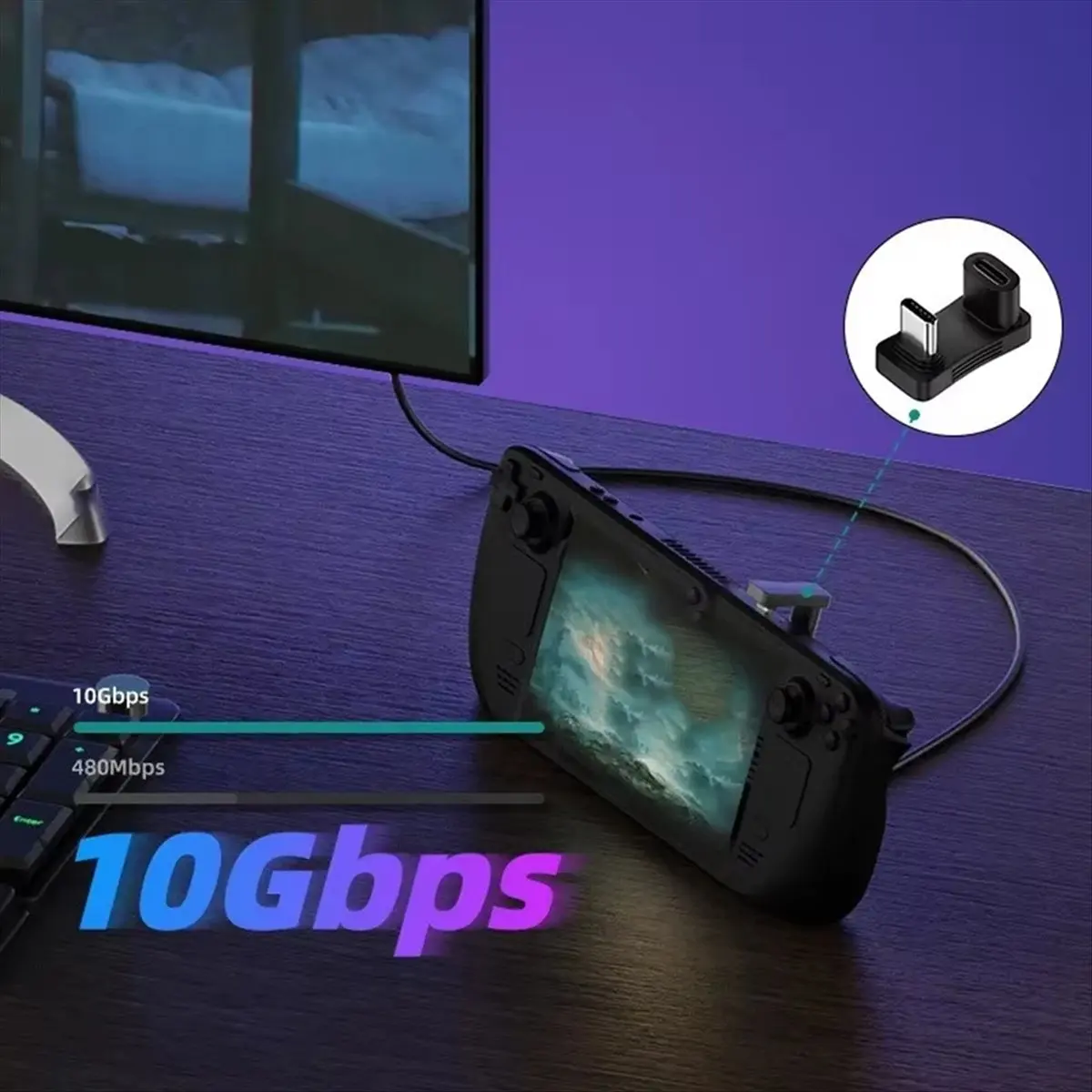 A40I U-образный адаптер USB 3.2 Type-C (женский-мужской) на 180 градусов, 100 Вт, OTG, быстрая передача данных 10 Гбитс, 4K (art.: 3920dbdd51306) - 3920dbdd51306