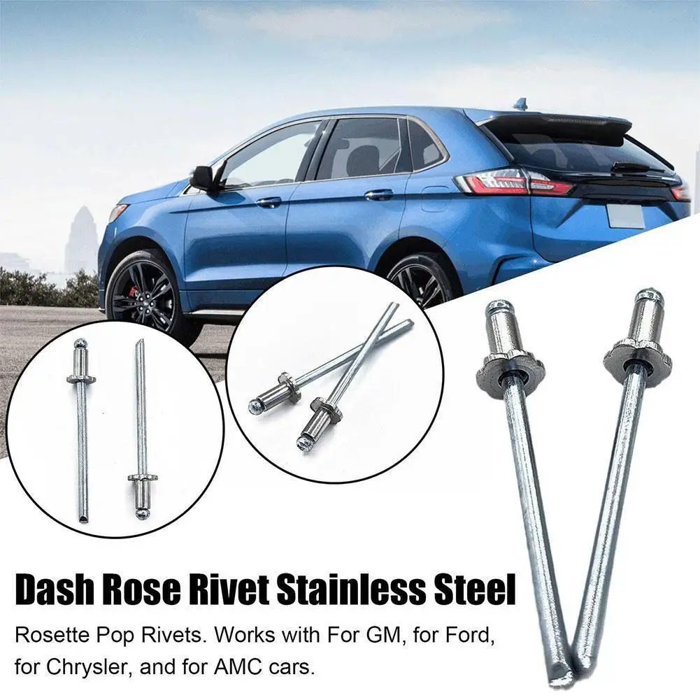 

New 1 Pair Of NOS Dashboard Rose Rivets Stainless Steel For Ford For Chrysler For AMC Auto Parts K2X3