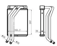 

KHY019026 for heater radiator SANTAFE (207 × 26)
