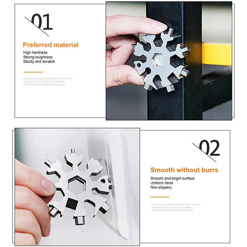 4 шт. многофункциональный инструмент в виде снежинки 18 1 с брелоком велосипедный