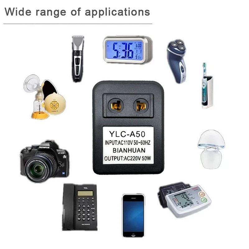 1 шт. 50 Вт фазовый понижающий трансформатор дорожный адаптер преобразователь