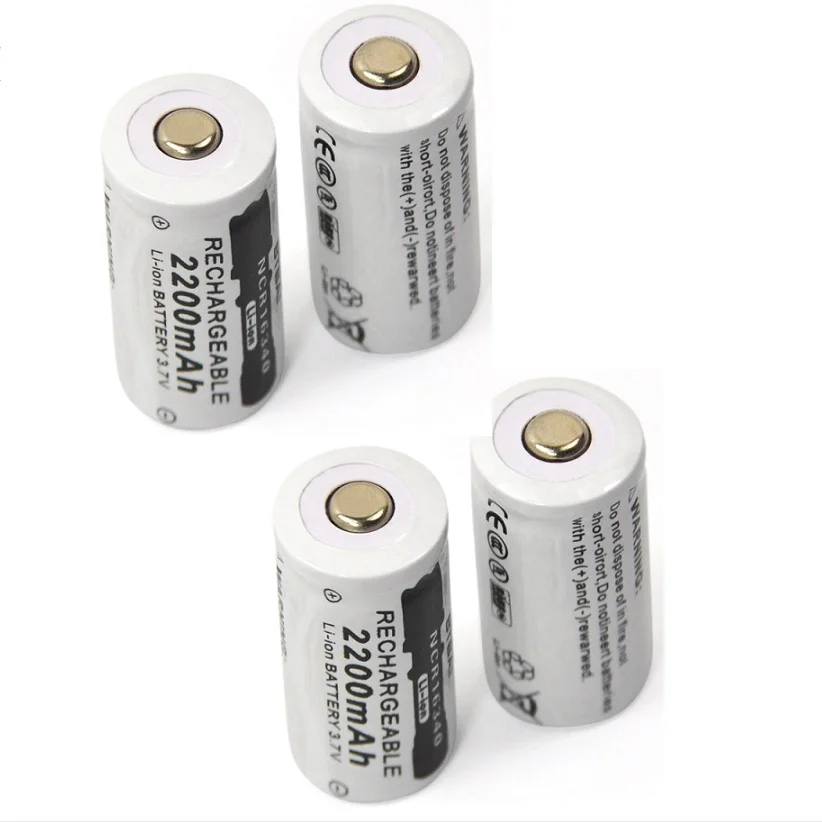 Перезаряжаемая литиевая батарея 16340 3 7 V 2200mAh CR123A