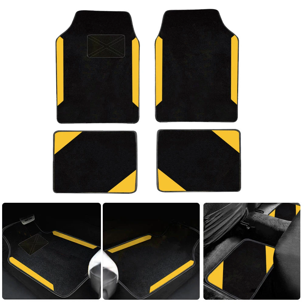 

4Pcs Car Floor Mats For MITSUBISHI Lancer Pajero Outlander Shogun Sport Triton L200 Suede Carpet Auto Interior Accessories