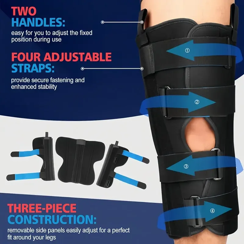 Коленный иммобилайзер поддержка алюминиевого сплава прямая наколенная шина для