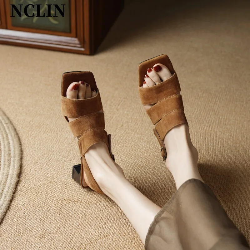 Женские босоножки из натуральной кожи сандалии на платформе с ремешком и пряжкой