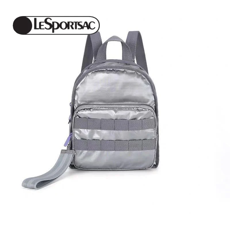 

Рюкзак Lesportsac, женские сумки ограниченной серии, серебристо-серая сумка через плечо, Студенческая сумка, вместительные дорожные сумки, игруш...