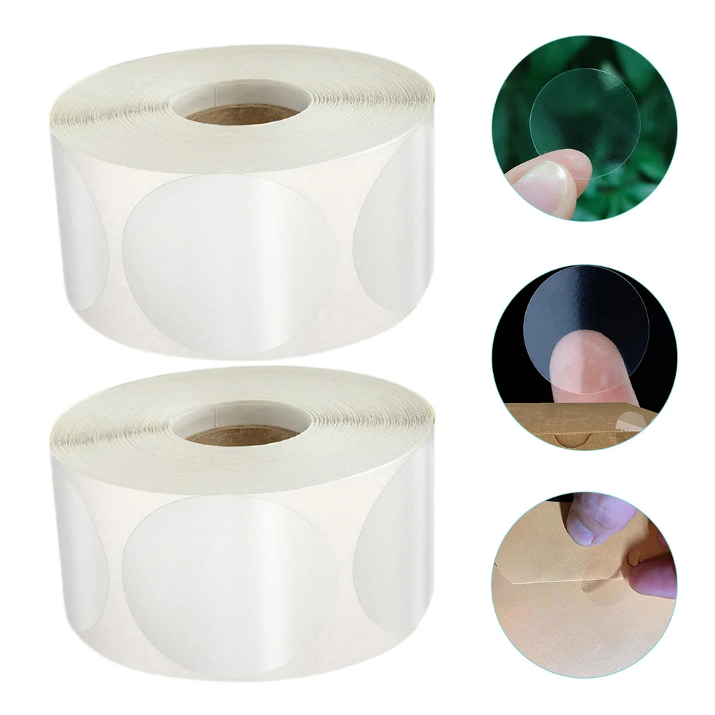 

2 Rolls Round Transparent Sticker Circle Stickers Clear Adhesive Dragon Material