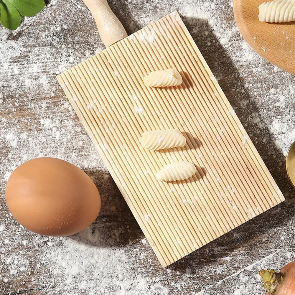 

Thick Noodles Board Portable Wood Wood Stripe Shaped Noodles Board Plate Pasta Board Baking Board