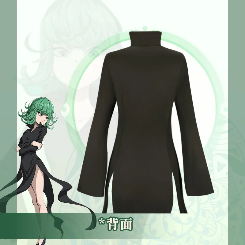 Фото One Punch Man Tornado of Terror Senritsu No Tatsumaki Косплей Костюм Парик Черное Платье Женский Наряд Девушки Хэллоуин Комплект Для Взрослых №4
