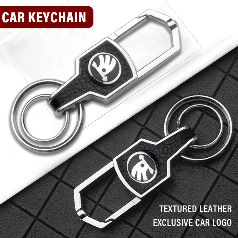 

PU Leather Car Keychain Anti-lost Alloy Diamond Decoration Key Chain Man Gift Keyring Accessories For Nissan Hyundai Skoda Etc.