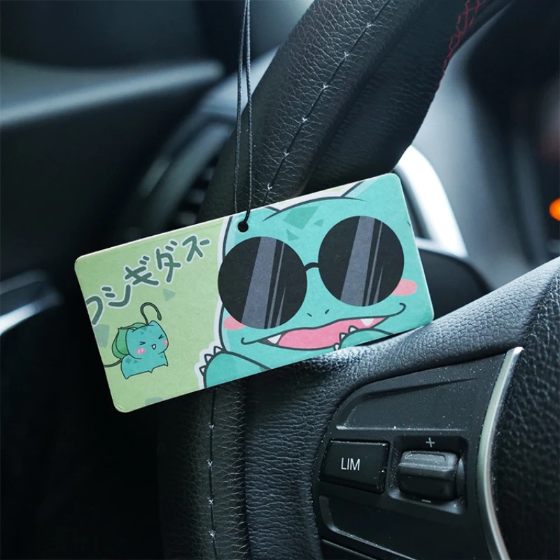 

Pokemon Psyduck Squirtle Car Fragrant Tablets Kawaii Anime Pikachu Bulbasaur Perfume Pendant Car Interior Decoration Kids Gifts