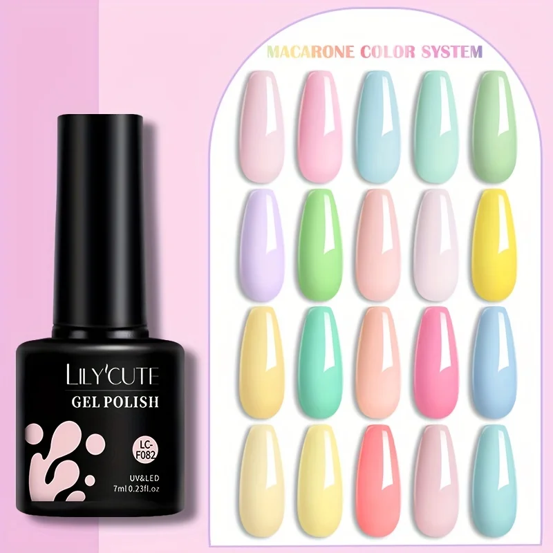 Фото LILYCUTE 7 мл Macaron Гель-лак для ногтей Розовый Фиолетовый Зеленый Серия Soak Off Маникюр Гель-лак для ногтей Полуперманентный УФ-гель для дизайна ногтей №1