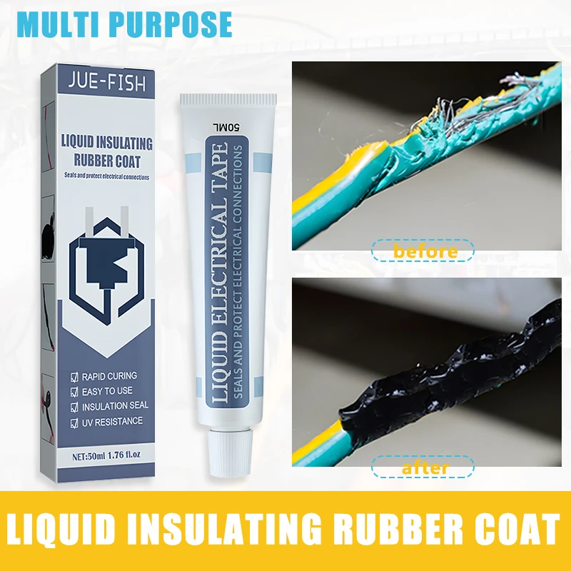 

30/50ml Liquid Insulating Tape Electrical Wire Cable Coat Fix Line Glue High Waterproof Insulating Sealing Glue Repair Rubber
