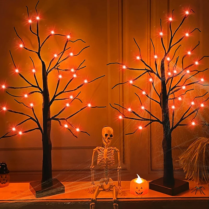 

Halloween LED Birch Tree Light Tree LED Lamp DIY Landscape Tree Night Lamp For Hanging Ornaments Tree Decorations Kids Gift