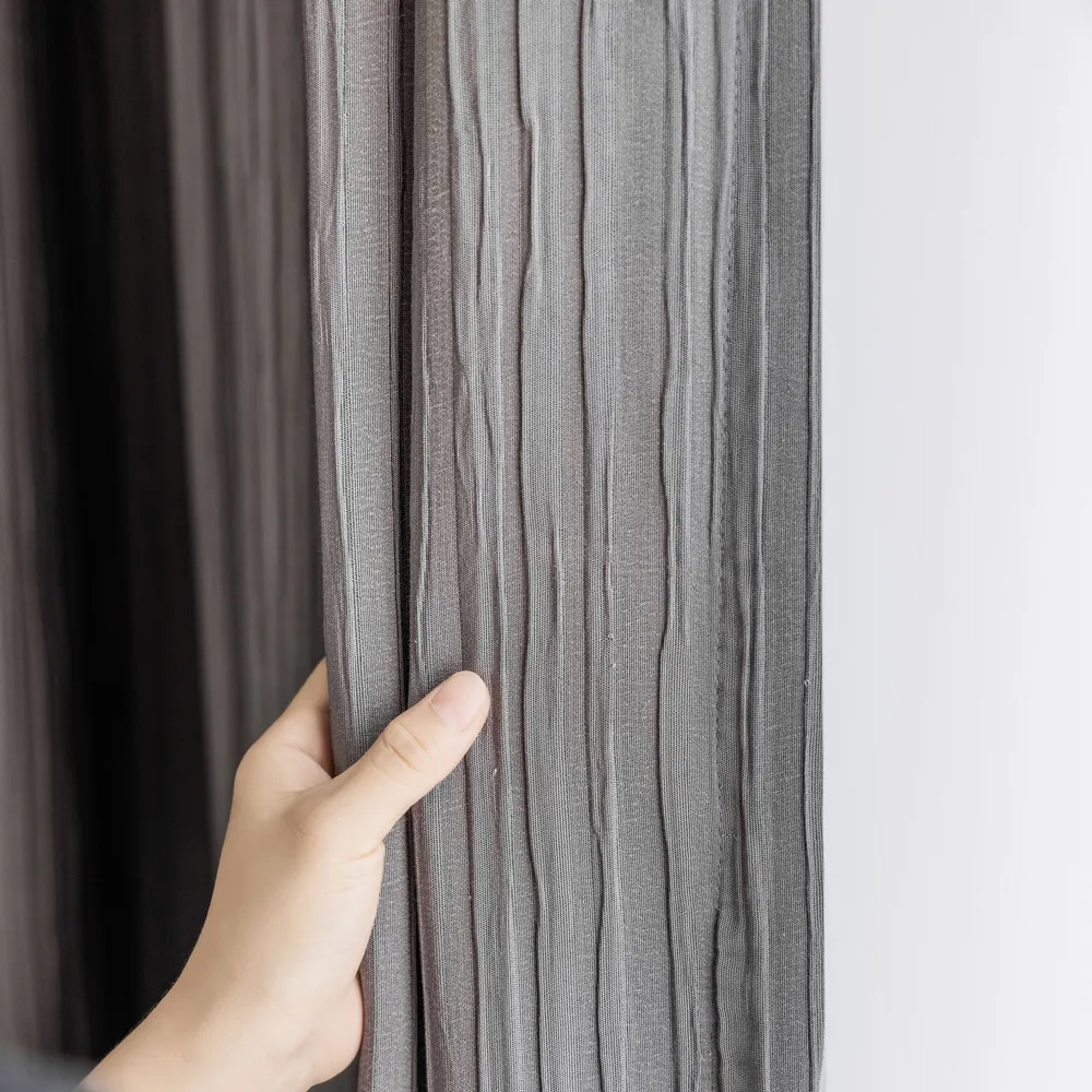 

Heavy Thicken Deep Grey Gray Elegant Blackout Curtains for Living Room Drapes Hooks Top Bedroom Kitchen Window Treatment