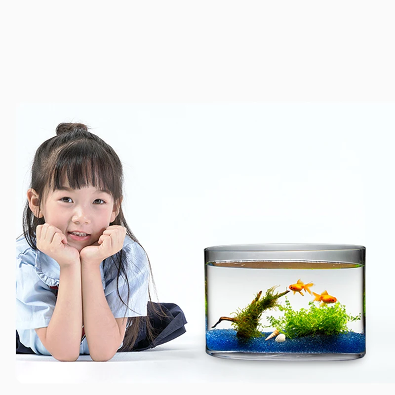 Маленькая Водонепроницаемая Современная чаша для рыбы стеклянные растения Guppy