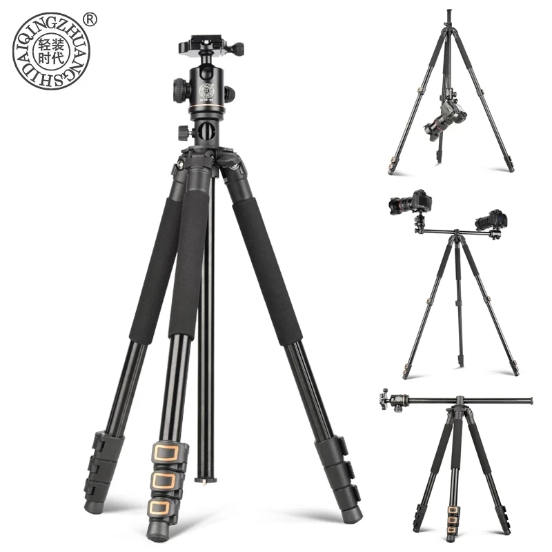 

QZSD Q298H Professional Camera Tripod with Ball Head Quick Release for Canon Nikon Sony Aluminum Travel Monopod Bubble Level