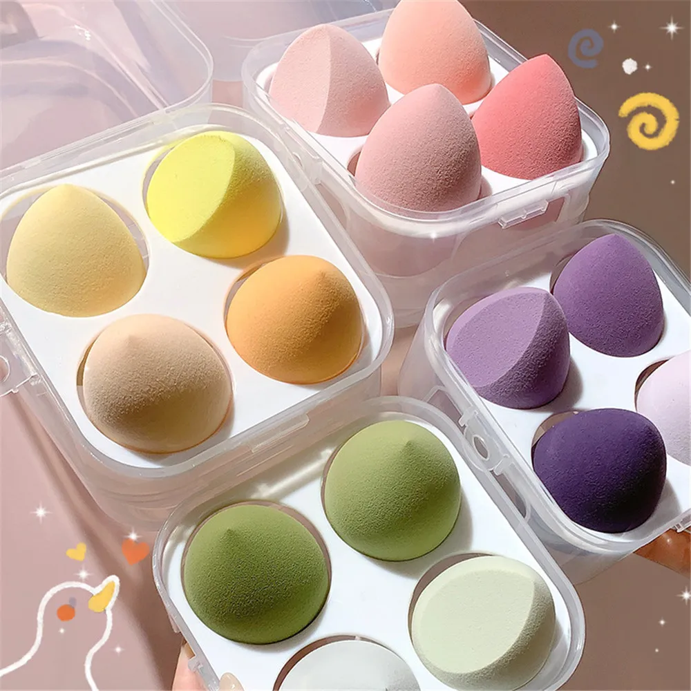 

4PCS Makeup Sponge Set Face Beauty Cosmetic Powder Puff For Foundation Cream Concealer Make Up Blender Tools