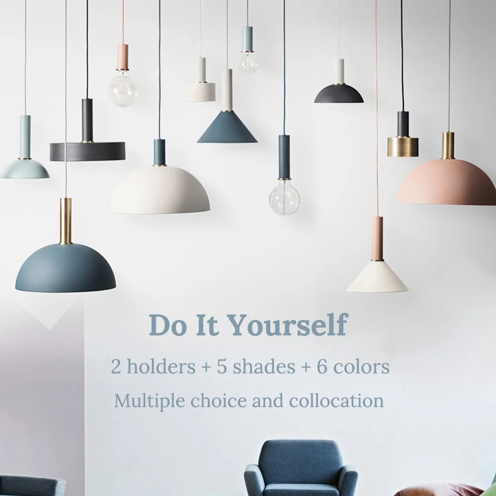 

Простые подвесные светильники Modren «сделай сам», скандинавские лампы E27 для ресторана, бара, гостиной, прикроватные осветительные приборы, о...