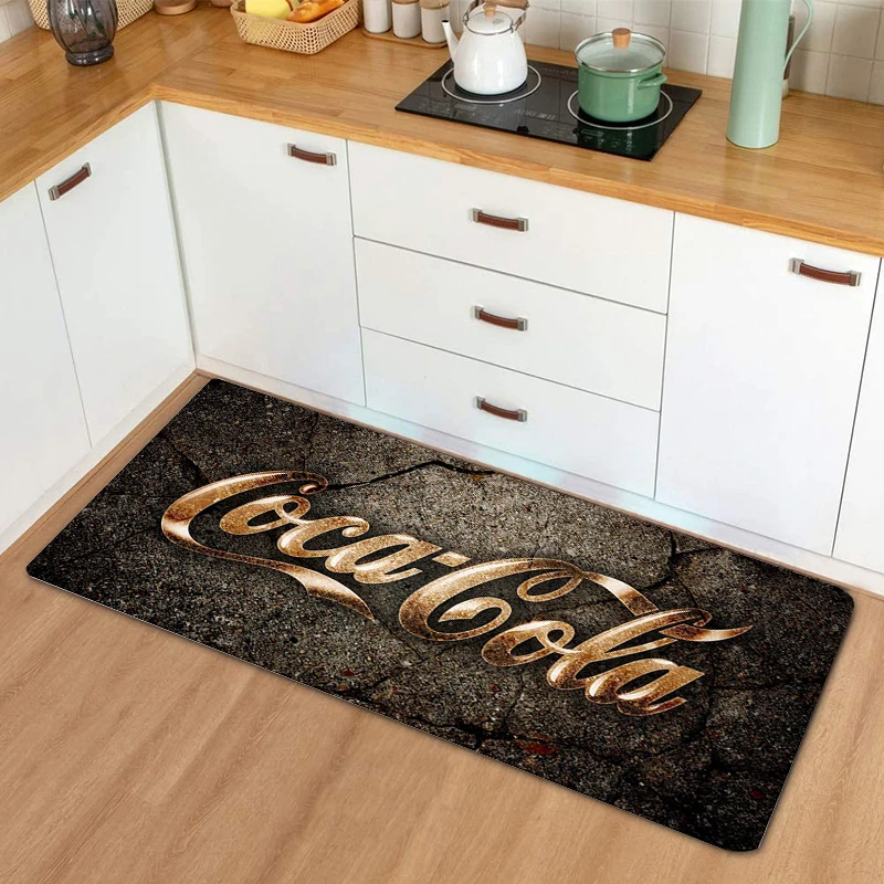 

Entrance Door Mats Cocas Cola Non-slip And Washable Kitchen Mat Bedrooom Carpet Kawaii Rug Anti Living Room Rugs Floor Bath Home