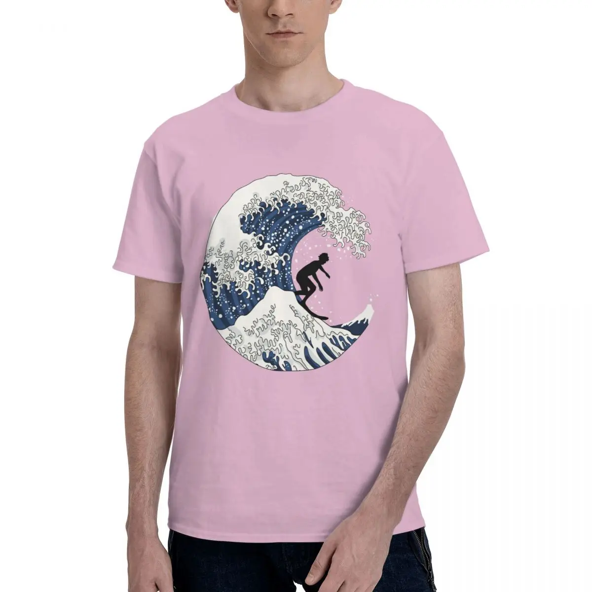 

The Great Surfer Of Kanagawa Men's Fashion Tee Shirt Short Sleeve Round Neck T-Shirt Cotton 2021 New Arrival Clothes