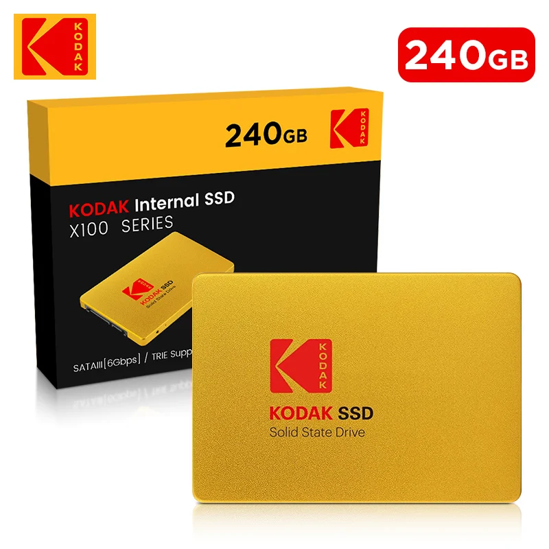 10pcs KODAK X100 SSD 240GB SSD HDD 2.5'' SSD SATA SATAIII METAL 240GB Internal Solid State Drive for Laptop PC Freeshipping