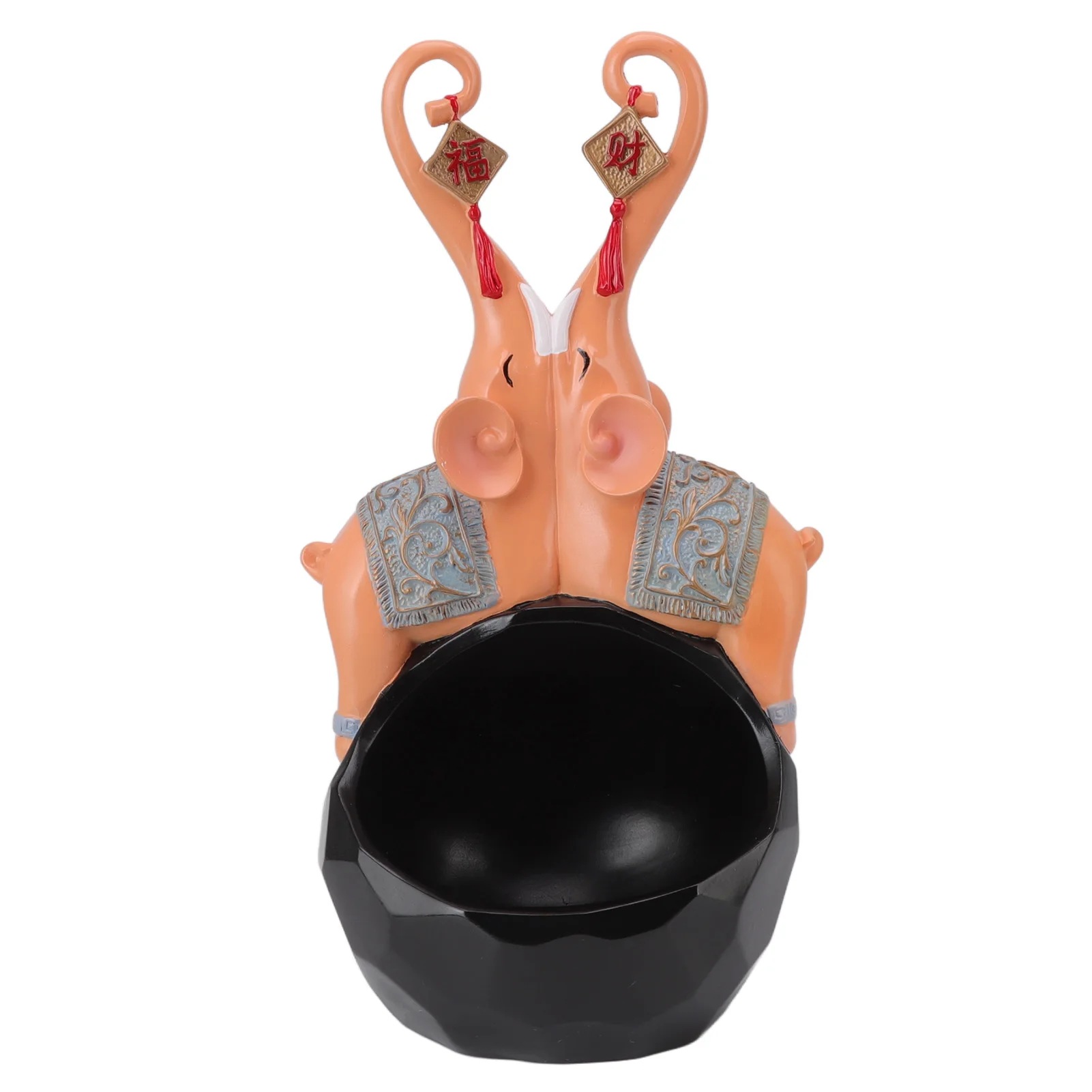 

Desktop ornaments storage Key Storage Bowl Dual Elephant Style Large Capacity Multi Purpose Resin Key Bowl for Living room