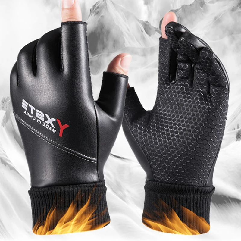 

Перчатки мужские с двумя пальцами, теплые и Нескользящие водонепроницаемые спортивные перчатки для активного отдыха, походов и рыбалки, на ...