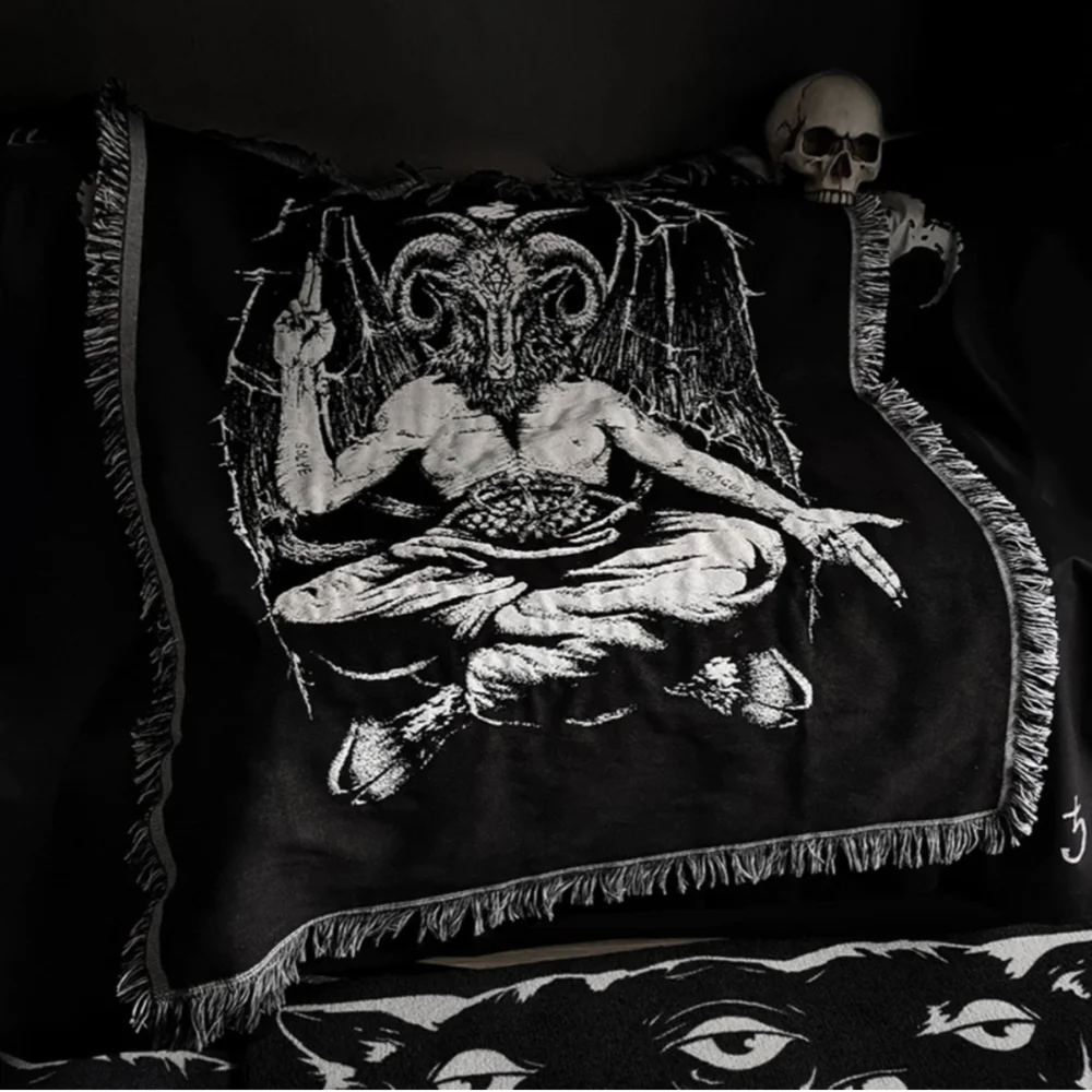 

Música gótica, cabra oscura colgante, bubafu, tapiz de Satán, decoración de altar