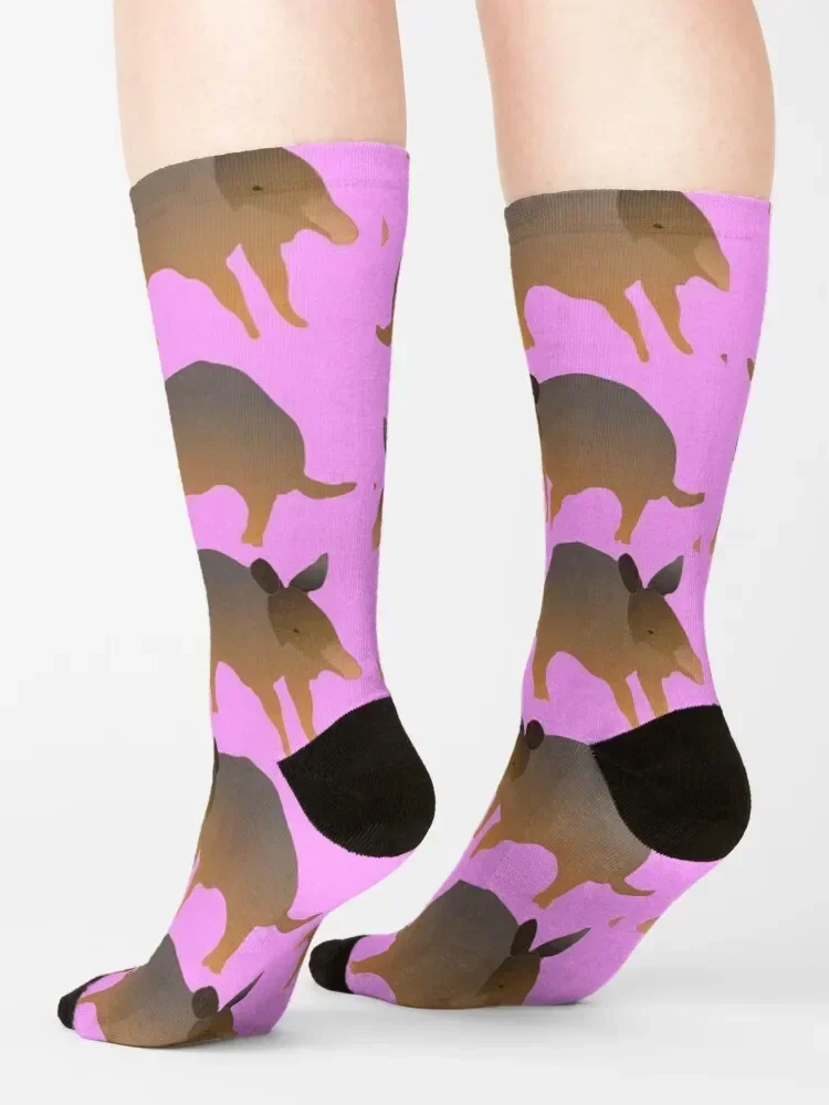 Бесшовные носки Armadillo с узором (на розовом) мужские новогодние футбольные