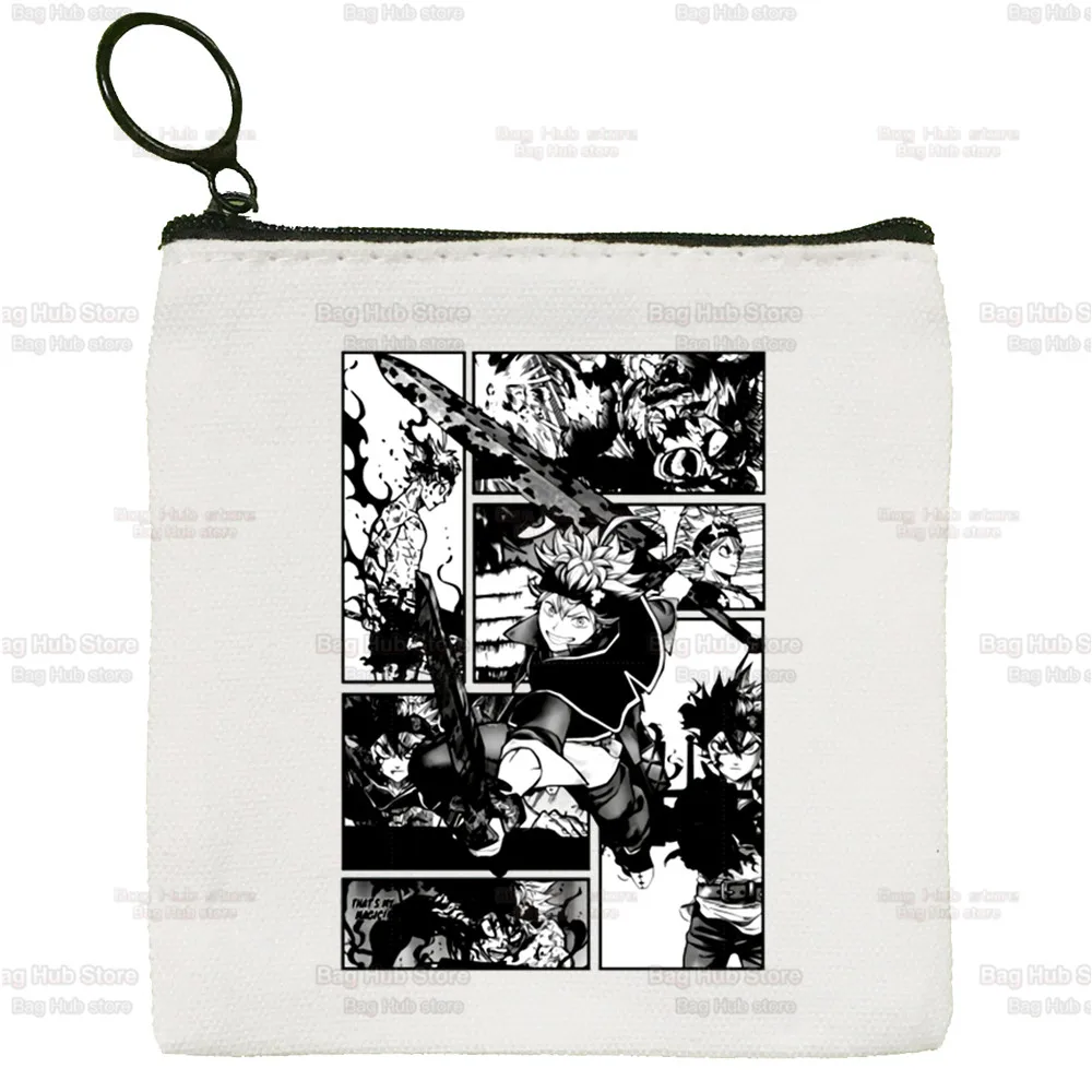 Yami Asta Anime Canvas Coin Purse Custom Logo Storage Pouch Black Clover Canvas Bag  New Coin Bag Key Coin Purse