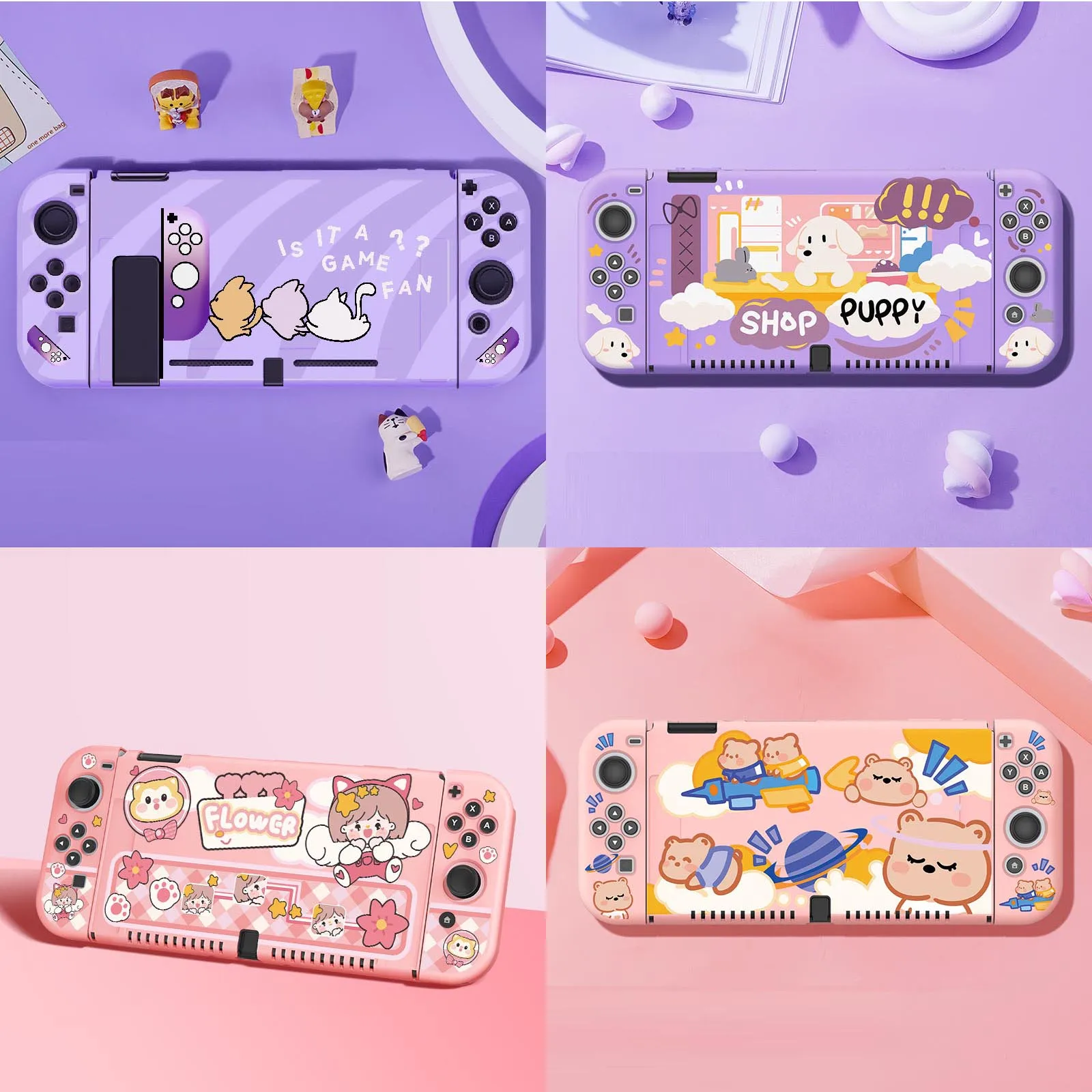 Мягкий защитный чехол из ТПУ с изображением животных для Nintendo Switch Oled NS Joy-Con