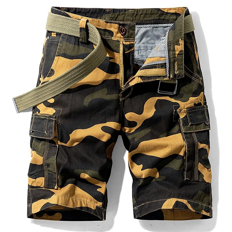

Summer Camouflage Men's Shorts Casual Cotton Mid-waist Slim Shorts Men's Outdoor Jogging Overalls Multi-pocket Five-point Pants